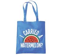 I Carried a Watermelon Tote Bag - Tote Shopping Bag - Retro Movie 90s Nostalgia 80s Movie Film Party Costume Eco Shopper One size cornflower blue