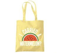 I Carried a Watermelon Tote Bag - Tote Shopping Bag - Retro Movie 90s Nostalgia 80s Movie Film Party Costume Eco Shopper One size lemon yellow