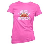 I Carried a Watermelon - Womens T-Shirt - Retro Movie Dancing 12 Pink