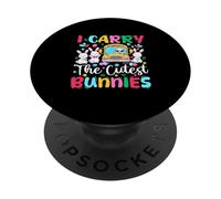 I Carry The Cutest Bunnies Easter Bunnies Bus Driver PopSockets Adhesive PopGrip