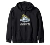 I Carry The Weight Of Melted Ice Climate Change Grief Zip Hoodie