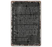 I Carry You in My Heart Poem Wall Decor Metal Tin Sign Quotes Wall Art Marriage Poem Poster Pictures Modern Fireplace Decor Painting Decorations for Bedroom Vertical (12x8inch(20x30cm))