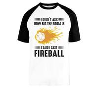 I Cast Fireball Wizard Sorcerer DM Gift Ttrpg Blance Baseball T-Shirt Short Sleeves Unisex White Baseball tee Tshirt, white, M
