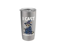 I Cast Minimum Effort Raccoon Wizard Funny Lazy Magic Stainless Steel Insulated Tumbler