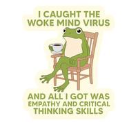 I Caught The Woke Mind V*rus Morale Patch 3 Inches Funny Frog, Social Justice Activist Sarcastic, Embroidered Hook And Loop Patches for Backpack, Dog Harness, Military Style Tactical Gifts for Mom Dad