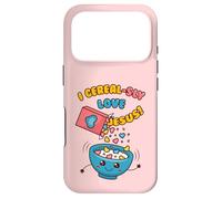 I CEREAL-SLY LOVE JESUS! - Funny Christian Pun - Hearts Case for iPhone 17 Pro