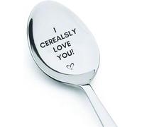 I Cerealsly Love You- Engraved Cereal Spoon | Wedding Present | Unique Cooking Gift | Token Of Love On Special Occasions | Valentine's Day | Birthday Gift | Couple Friendly | Spouse Gifts - 7 inch