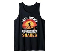 I Chase Sunsets and Avoid Snakes Trail Running Runner Tank Top