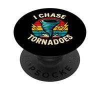 I Chase Tornadoes Funny Storm Chaser Graphic PopSockets Adhesive PopGrip