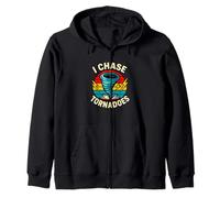 I Chase Tornadoes Funny Storm Chaser Graphic Zip Hoodie