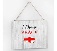 I Choose Peace Georgia Wooden Sign Home Décor Funny State Map Outline Signs Custom Established Wood Sign for Living Room Nursery Cottage 10x12 Inch