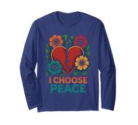 I Choose Peace Heart and Flowers Long Sleeve T-Shirt