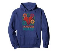 I Choose Peace Heart and Flowers Pullover Hoodie