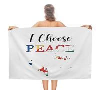 I Choose Peace Seychelles Beach Bath Towel No-Shrink 31x51 Inch Pre-Washed Cotton Pool Outside Travel Swim Towels Motivational Gift Flag for Travelers Travel Towel Vacation Gift Gift For Her