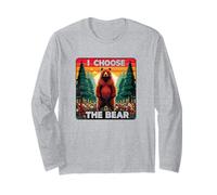 I Choose The Bear Funny Women's Debate Woods Predators Mom Long Sleeve T-Shirt
