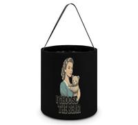 I Choose The Bear Halloween Tricking Or Treating Bucket Funny Party Favor Tote Bag for Candy Gifts Travel
