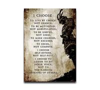 I Choose To Live By Choice Vintage Inspirational Posters Canvas Quotes Wall Art Prints Picture Modern Giclee Painting Decoration Samurai Artwork Unframed 16x24 inch(40x60cm)
