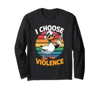 I Choose Violence Duck Cartoon Design Long Sleeve T-Shirt