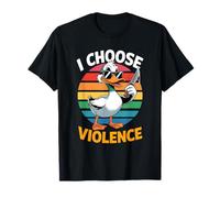 I Choose Violence Duck Cartoon Design T-Shirt