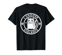 I choose violence funny cute cat holding knife T-Shirt