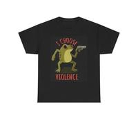 I Choose Violence Graphic T Shirt Funny Frog Jokes Unisex Heavy Cotton Tee Black