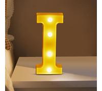 (I) Christmas Ornament Novelty Decorations LED Letter Lights Sign Light Up For Home Party Decoration Light Up Letters Alphabet Letter Sign Battery Powered