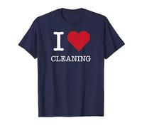 I Clean the Heart, I Love Cleaning T-Shirt, Men, Navy Blue, Small