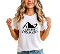 I Climbed Snowdon 3560 Ft - 1085 M Womens Graphic T-Shirt Mountain Climbing Travel Tee S (8-10) White