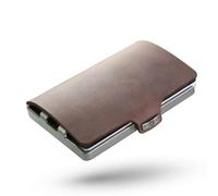I-CLIP Original Cardholder with Moneyclip -Smooth Leather Slim Wallet - Leather Wallet - Premium Wallet - Cardholder - Soft Touch Brown