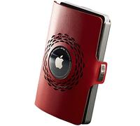 I-CLIP Original for Apple AirTag with Moneyclip - Wallet - Slim Wallet - Wallet Compatible with AirTag - Women - Silver Red