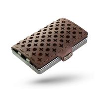 I-CLIP Original Men's Slim Wallet with Coin Pocket, Mini Wallet for up to 12 Cards, Ultralight with Only 22 g, Bernard Leather, Silver Frame