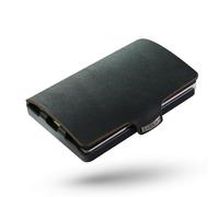 I-CLIP Original Slim Wallet Leather Wallet - Premium Wallet - Card Holder - Credit Card Holder with Money Clip - Soft Touch, black/black, GLATTLEDER, Smooth leather