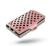 I-CLIP Original Wallet with Coin Compartment - Women's - Leather Wallet - with Money Clip - High-Quality Wallet - Slim Wallet - Silver Frame - Pink Leather - Bernardette