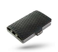 I-Clip Original Wallet with Coinpouch - Leather Wallet - Cardholder with Moneyclip - Slim Wallet - Silver Black