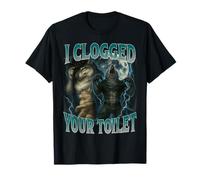 I Clogged Your Toilet Funny Alpha Wolf Meme Stupid Brainrot T-Shirt