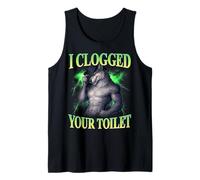 I Clogged Your Toilet Funny Alpha Wolf Meme Stupid Brainrot Tank Top