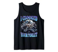 I Clogged Your Toilet Funny Alpha Wolf Meme Stupid Brainrot Tank Top