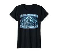 I Clogged Your Toilet Funny Alpha Wolf Meme Stupid Brainrot Value Graphic T-Shirt, Women, Black, XS