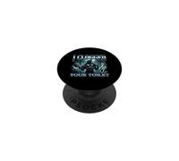 I Clogged Your Toilet - Funny Saying Pooping Wolf Meme Poop PopSockets Adhesive PopGrip