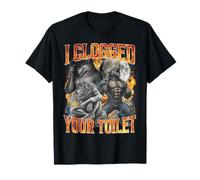 I Clogged Your Toilet Funny Wolf Alpha Meme Stupid Brainrot T-Shirt