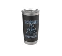 I Clogged Your Toilet Unhinged Alpha Wolf Funny Brainrot Stainless Steel Insulated Tumbler