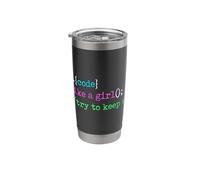 I Code Like A Girl Try to Keep Up Coder Programmer Software Stainless Steel Insulated Tumbler