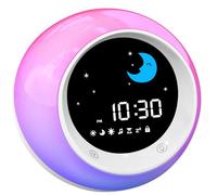 I·CODE Time to Wake Alarm Clock for Kids, Children's Sleep Trainer, Kids Wake Up Light, Sleep Sound Machine