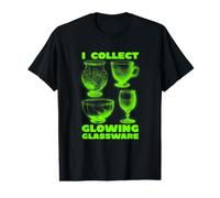 I Collect Glowing Glassware Green VTG Uranium Glass Design Value Graphic T-Shirt