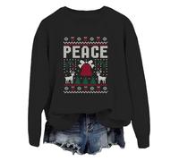 I Come In Peace Im Peace Couples Sweatshirts Christmas Peace Sweater Funny Matching Couples Christmas Sweatshirt for Women Vintage Christmas Sweatshirt Black