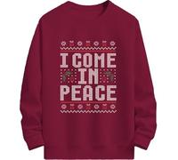 I Come In Peace Im Peace Couples Sweatshirts Christmas Peace Sweater Funny Matching Couples Christmas Sweatshirt Vintage Christmas Sweatshirt for Men Red