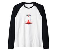 I Come in Peace & Leave in Pieces: UFO Humor for Space Fans Raglan Baseball Tee, Men, Black/White, XXL