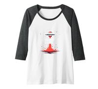 I Come in Peace & Leave in Pieces: UFO Humor for Space Fans Raglan Baseball Tee, Women, Dark Heather/White, XXL