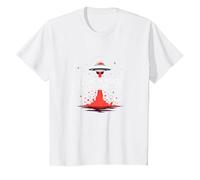 I Come in Peace & Leave in Pieces: UFO Humor for Space Fans T-Shirt, Kids, White, 8 Years