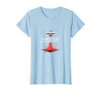 I Come in Peace & Leave in Pieces: UFO Humor for Space Fans T-Shirt, Women, Baby Blue, XXL